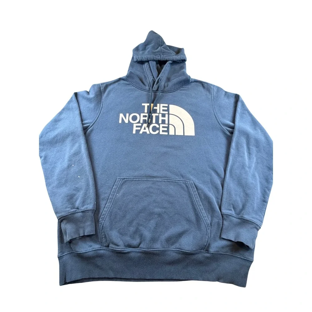 The North Face Mens XL Blue Half Dome Logo Pullover Hoodie Sweatshirt NF0A3FR1
